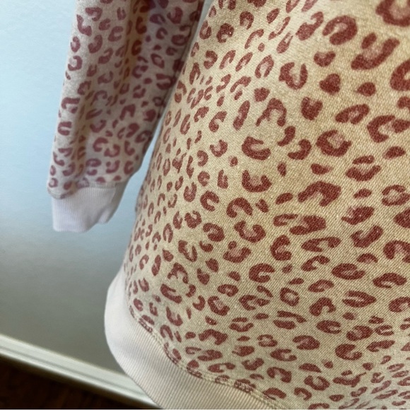 Pink Rose Animal Print in Pink and Ivory Longer Style Sweatshirt size XS - Picture 5 of 14